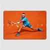 Rafael Nadal che gioca a tennis Segno Metallico Pub Cucina Targhetta Murale Personalizzata Cartello in Latta Poster