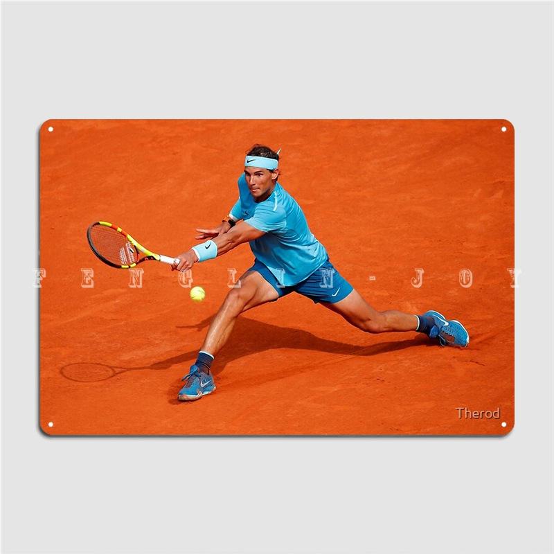 Rafael Nadal Playing Tennis Metal Sign Pub Kitchen Custom Wall Plaque Tin Sign Poster 20x30cm