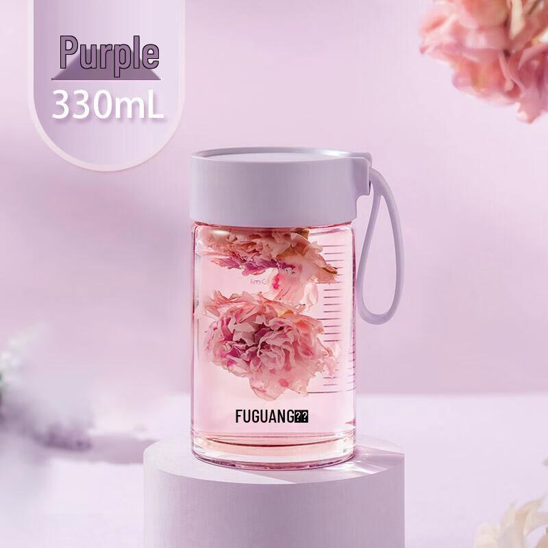 FUGUANG Portable High Borosilicate Glass Water Bottle 330ml
