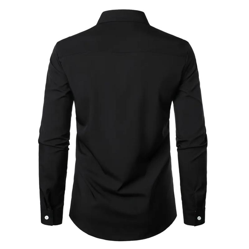 Jaro Podzim Muži Šití košile s dlouhým rukávem Muži Ležérní Kouzlo Barva Podnikání Ležérní Košile na knoflíky