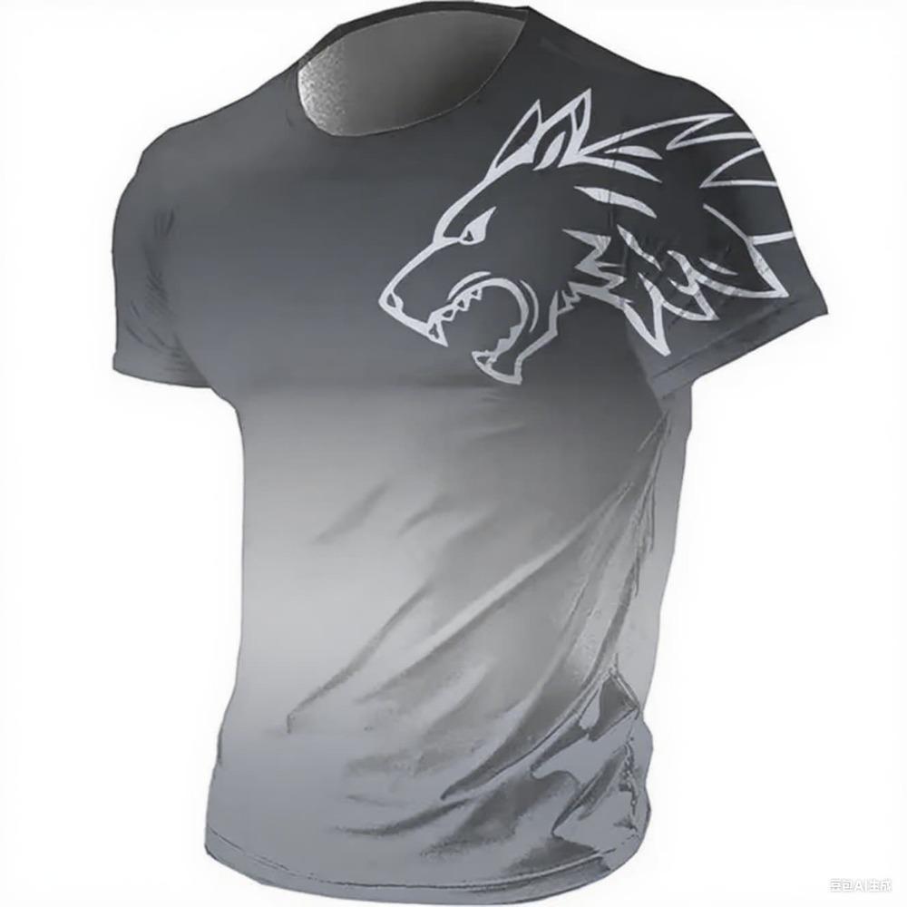 Animal T-Shirt For Men Summer Casual Short Sleeve Cartoon Print Funny Men's T-Shirts Fashion Male Pullover Oversized Clothing