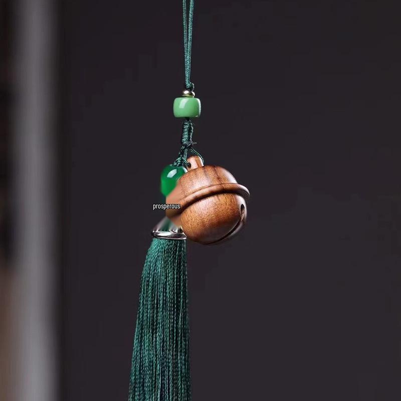 Green Sandalwood Lion Head Phone Charm & Car Pendant with Lotus Mantra Incense Diffuser