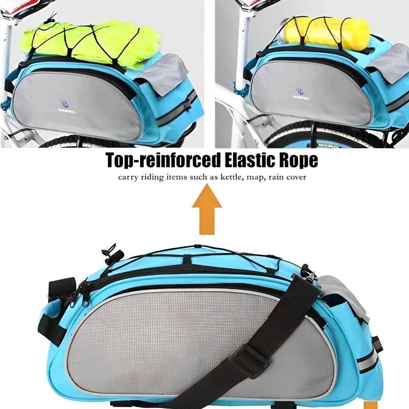1pc Bike Bag Rear Rack Bag Universal Bike Seat Bag with Removable Shoulder Strap Large Capacity Bicycle Storage Bag