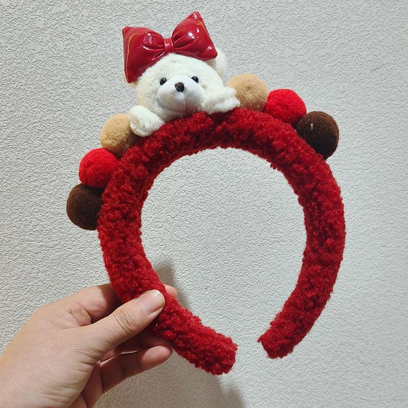 Red Zodiac Horse Headband - Cute Cartoon Accessory for Women and Children (Autumn/Winter Collection)