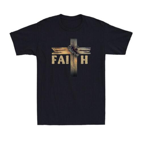 Faith Shirt Inspirational Christian Faith & Cross Retro Men s T-Shirt S