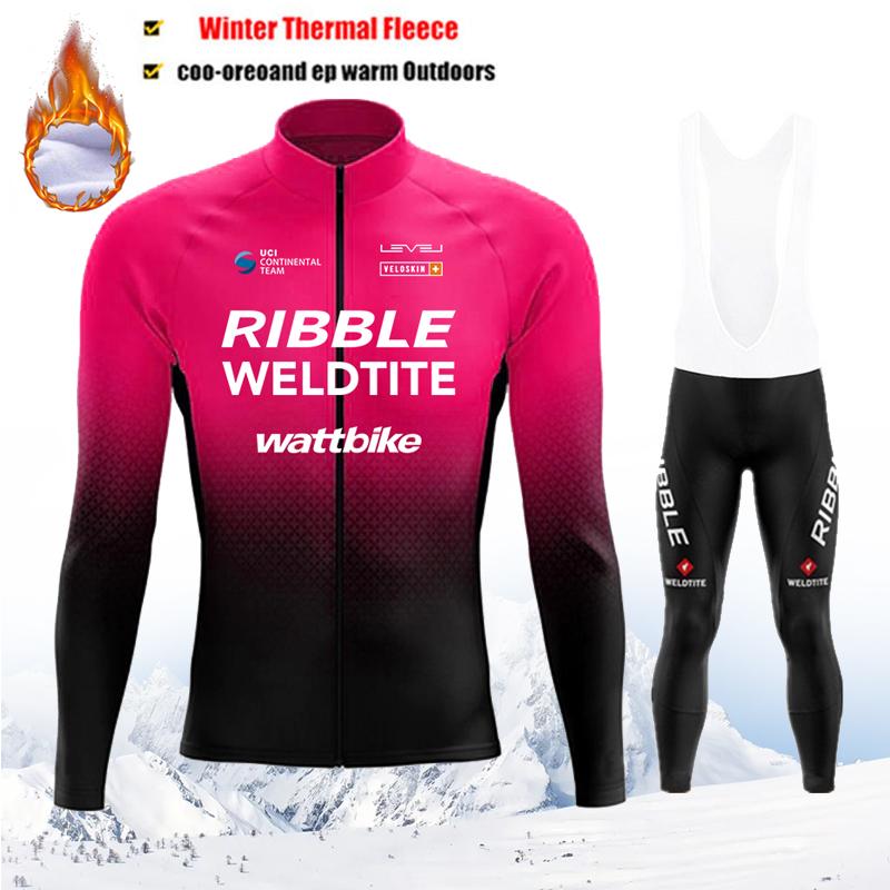 2026 Winter Thermofleece Radtrikot Set Maillot Ropa Ciclismo Warm Halten MTB Fahrradbekleidung Fahrradbekleidung Blaues Radsportset