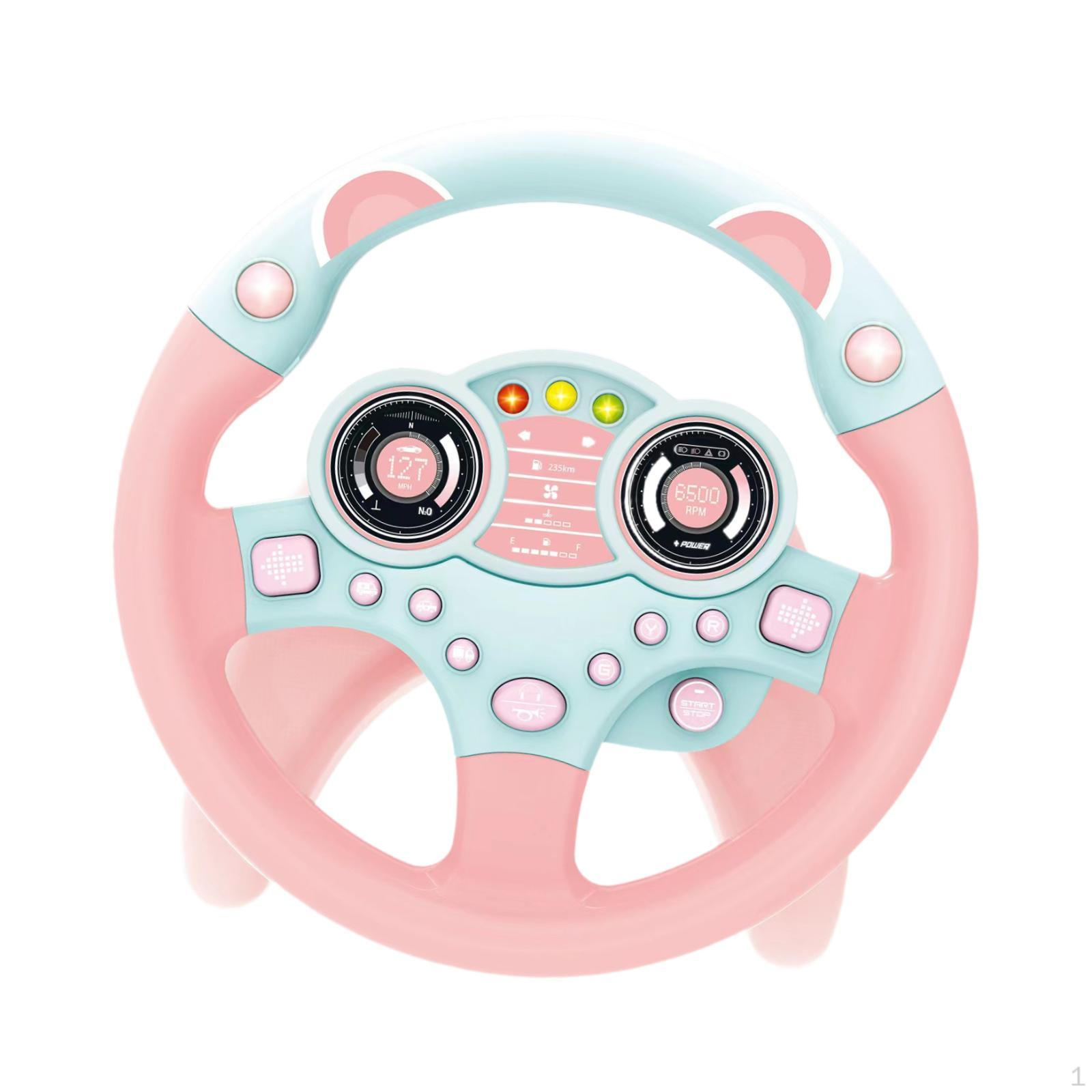 

Детская игрушка-руль для интерактивной игры на заднем сиденье для малышей розовый