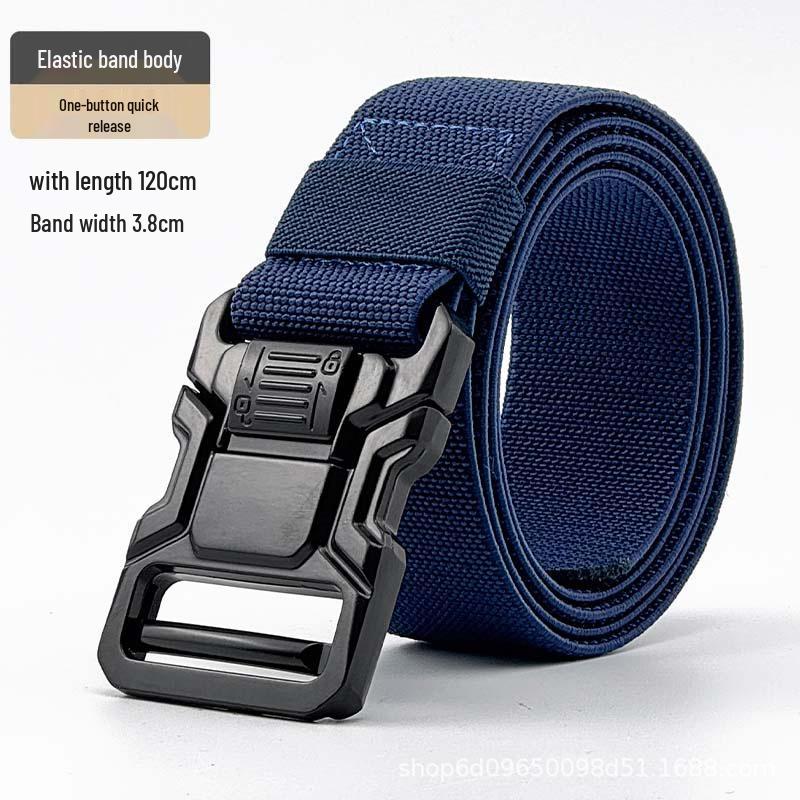 Men's Adjustable Leather Tactical Belt: Elastic, Versatile, Casual, Outdoor Training, Workwear