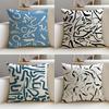 Creative ppatternS Cushion Cover Breathable and Skinfriendly Linen Pillowcase Square Removable and Washable Cushion