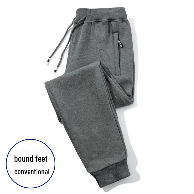Men's Warm Fleece Slim and Loose Sweatpants for Autumn and Winter