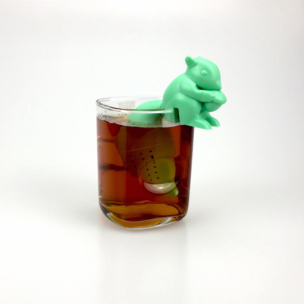 Silikon-Teesieb Kreative Katzenform Lustiger Kräuterkaffee-Filter Diffusor Wiederverwendbare Teefilter Küchen-Teeküchenzubehör