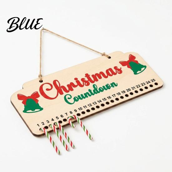 Holiday Mantle Decorations Wooden Christmas Advent Calendar Hanging Countdown Board with Candy for Kids Dates Festive Wall Decoration Home Ornament