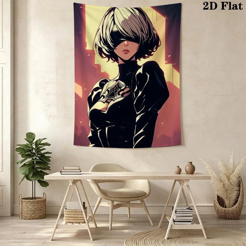 NieR: Automata 2B Pattern Home Decor Tapestry, Wall Hanging, Decorative RV Wall Cloth.MGT0918508