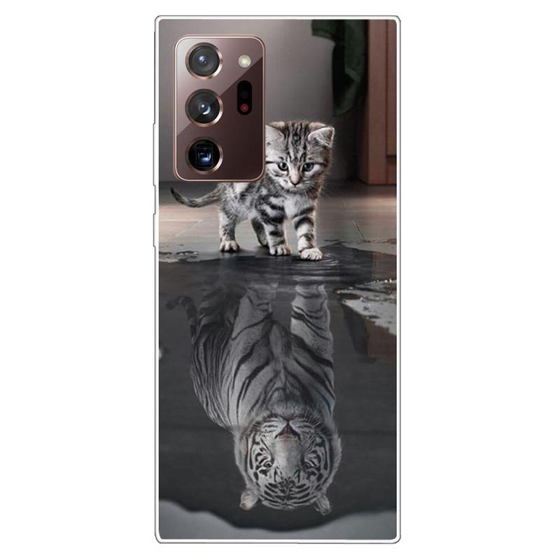Soft Cover For Samsung Note 20 Ultra Case S20 FE TPU Print Cat Silicone Cases for Samsung Galaxy Note20 M52 5G Funda Coque Clear
