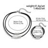 Fashion Oval Metal Necklace Bracelet Set For Women Vintage Gold Silver Color 2Pcs/Set Faux Leather Double Layered Chain Jewelry