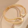 Glossy Retro Irregular Round Metal Choker Necklace for Women