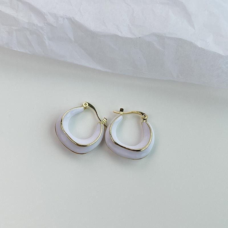Silver Fashion Green Drop Glaze Irregular Earrings For Woman Halloween Party Jewelry Accessories Gift