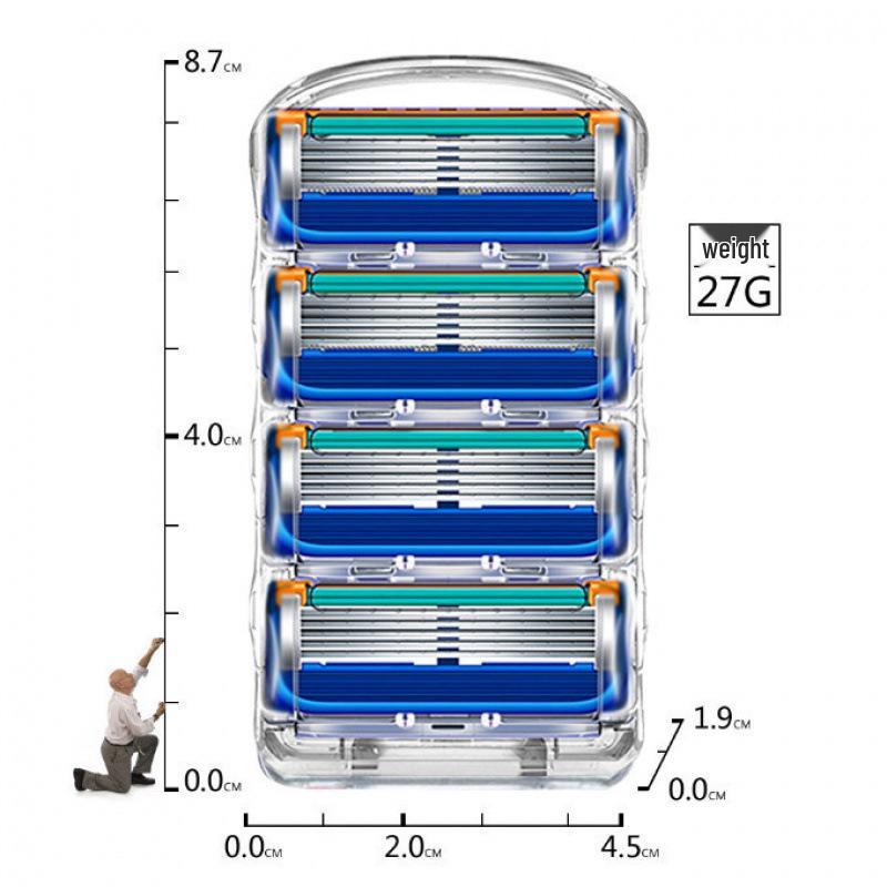 5-Layer Manual Razor for Men, Universal Gillette-Compatible Fusion Blade.