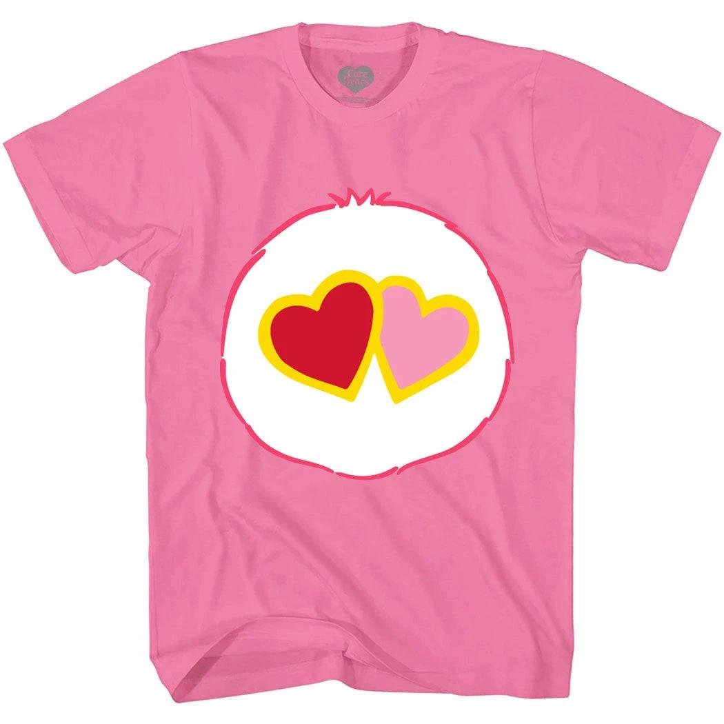Care Bears Lov-A-Lot Bear Belly Badge Costume 100% Cotton T-shirt Mens Tees Top 4XL