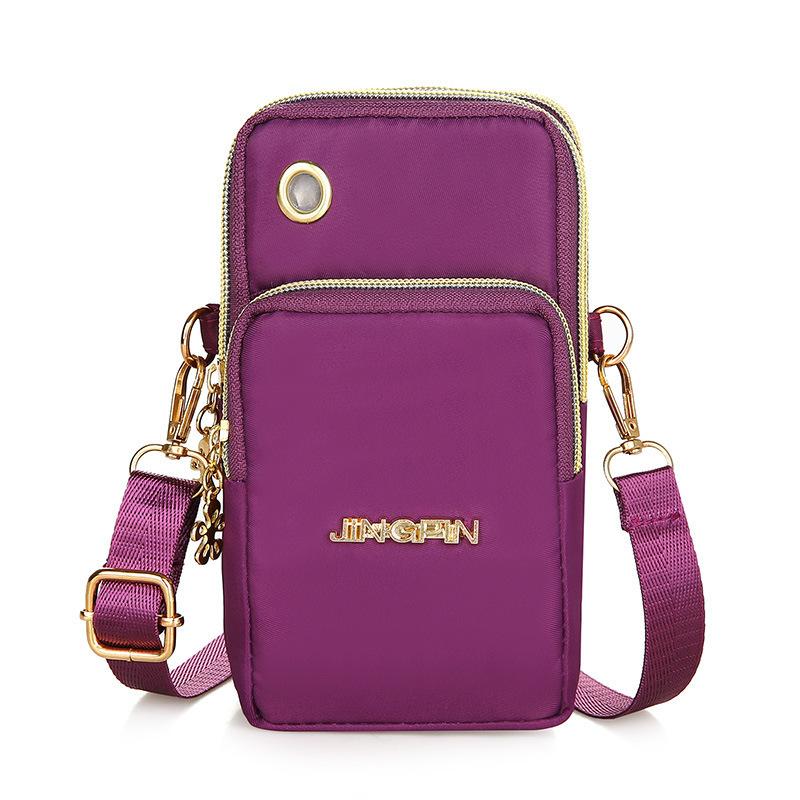 Mobile Phone Bag, Mini Crossbody Bag for Women, Three-layer Zipper Bag, Vertical Hand-held Coin Purse, Arm Bag