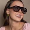 3pcs Women Large Frame Rectangular Sunglasses New Brand Fashion Polygon Design Sun Glasses INS Eyeglasses UV400 Unisex