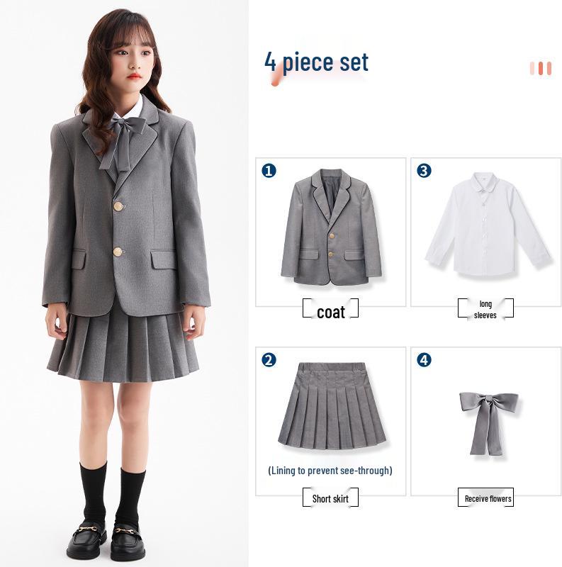 Summer British Style School Uniform Set for Students - Includes Choir and Graduation Options