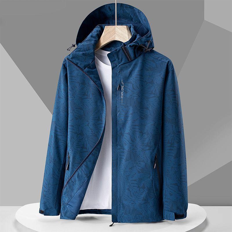 Men Women Couple Thin Windproof Waterproof Printed Sports Windbreaker Casual Coat