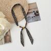 Korean version of versatile classic leopard print beaded silk scarf women's summer decoration long strip small scarf adjustable thin scarf