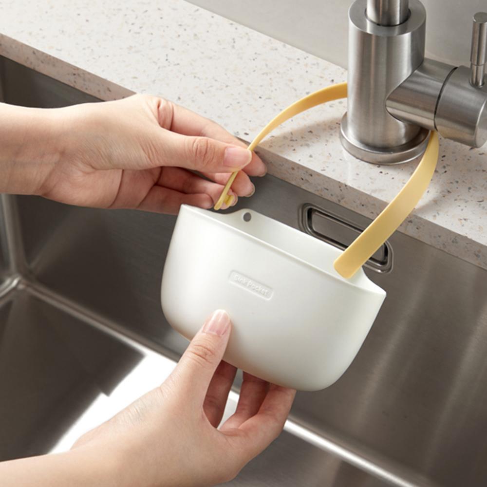 1 Stück Abtropfgestell, Hängekorb, Aufbewahrungszubehör für Spüle zu Hause, Spüle Einfach Doppel Abtropfende Hängetasche, Trockengestell, Spülenablauf