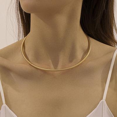Módní minimalistický kovový náhrdelník s nití, nálepka na límec, šperk na krk, jednoduchý a luxusní dámský šperk