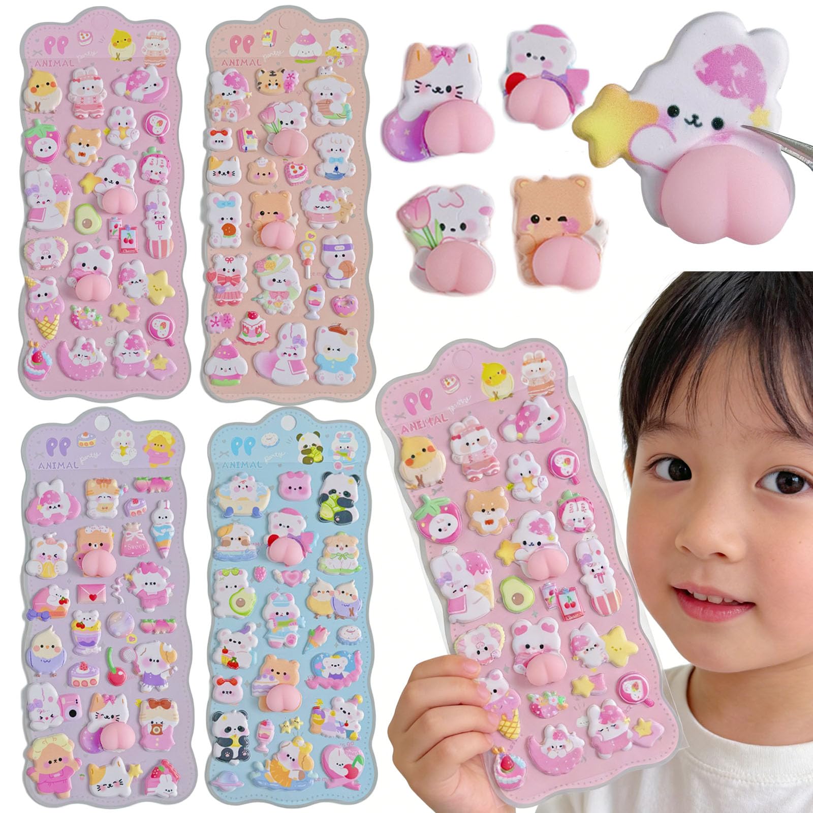 

Squishy Animal Cute and Squishy 3D Sheet Squeeze Reward for Kids and for Water Phone Craft Supplies Stickers, Stickers, 1/2/4 Set, Toys, Stickers,
