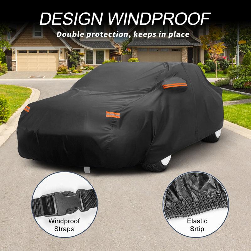 Motoforti Car Cover Outdoor Waterproof Sun Rain Hail Protection with Left Side Door Zipper 210D-PU for Toyota Supra