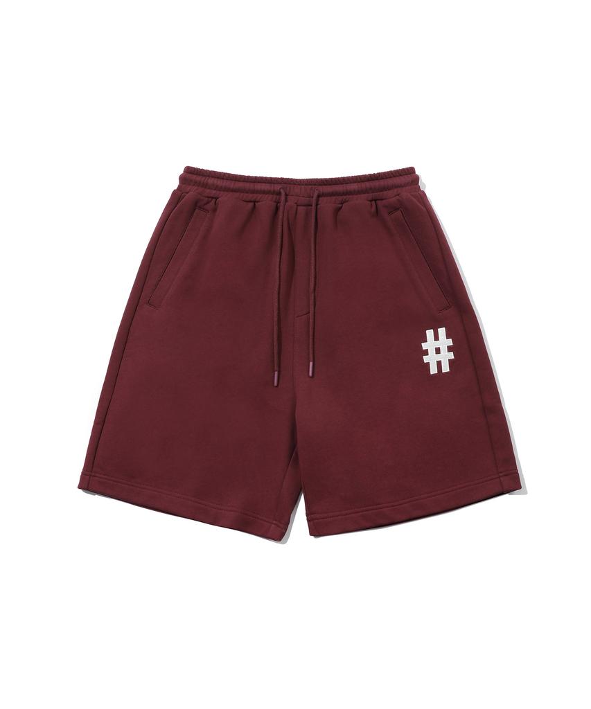 BEENTRILL NEWYORK Classic Hashtag Comfort Fit Shorts (Berry)