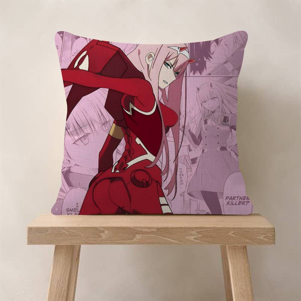 Anime DDarling In The Franxx Cushion Cover Car Throw Pillow Case For Sofa Car Christmas Gift