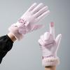 New Autumn and Winter Warm Gloves for Women Fleece and Thickened  Outdoor Cycling Sports Windproof Touch Screen Bear Gloves