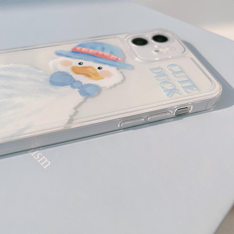 Japanische und koreanische süße Enten Geeignet für iPhone15promax Apple 16 Handyhülle 14 Silikon Süß 11 Rundumschutz 13