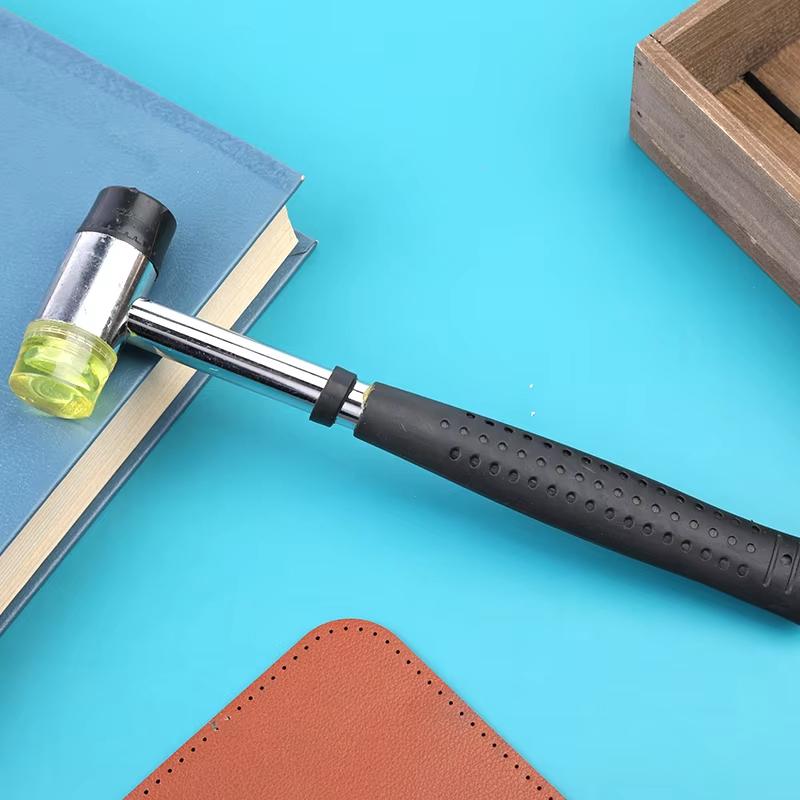 1PC 25mm Double Face Soft Tap Rubber Hammer Multifunctional Hand Tool with Hard Plastic & Non-Slip Grip for Precision Work