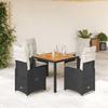 VidaXL Garden Bistro Set 5 Pcs Cushions Black Poly Rattan 3276977