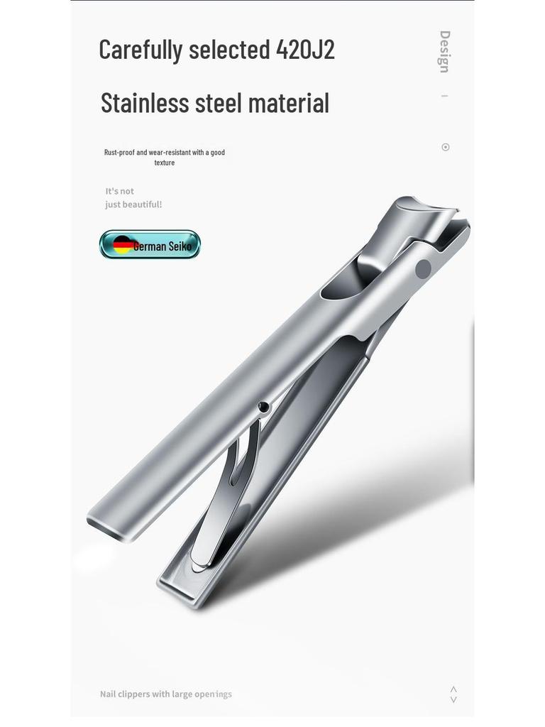 Anti-Splash Large Opening Nail Clipper Set with File for Thick & Hard Nails