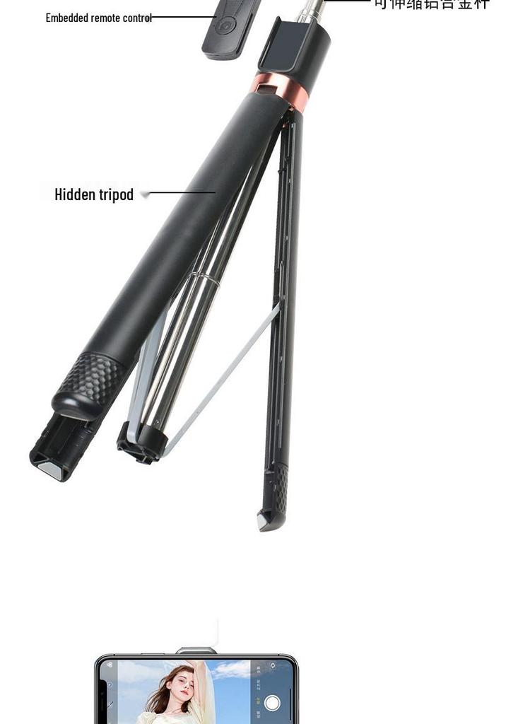 360° Rotating Anti-Shake Selfie Stick Tripod with Bluetooth Remote and Extendable Desktop Stand