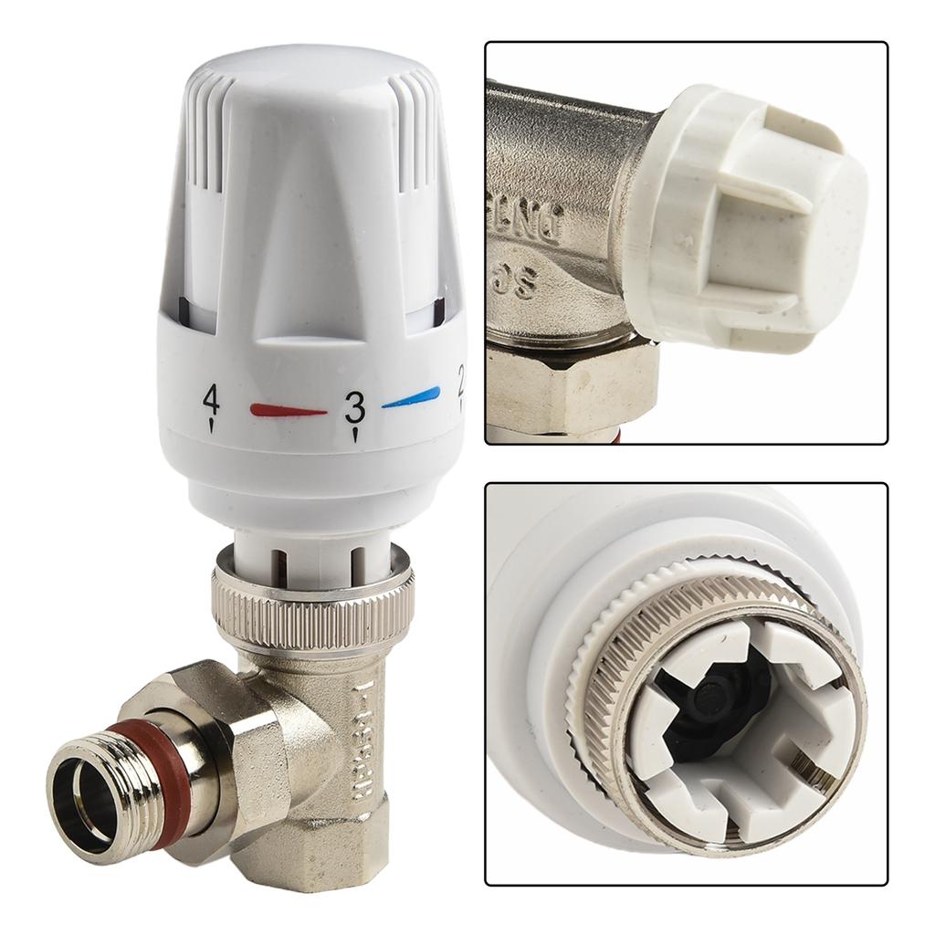 Thermostatic Radiator Valve DN20 DN15 White Silver Precise Special Valve 1 Pc Copper For Floor Heating Multiple Settings