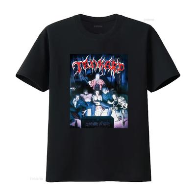Kubek Atak Zombie Koszulka Retro Horror Design Zespołu dla Mężczyzn Unikalny Rockowy Merch Codzienny Komfort