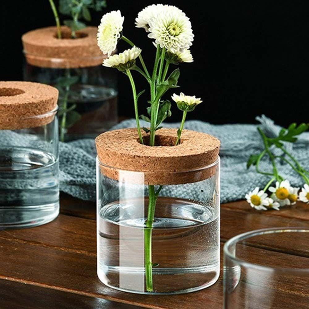 Transparent Hydroponic Plants Flower Pot Thickened Round Transparent Glass Pots Mini Glass Ecological Glass Vase Living Room