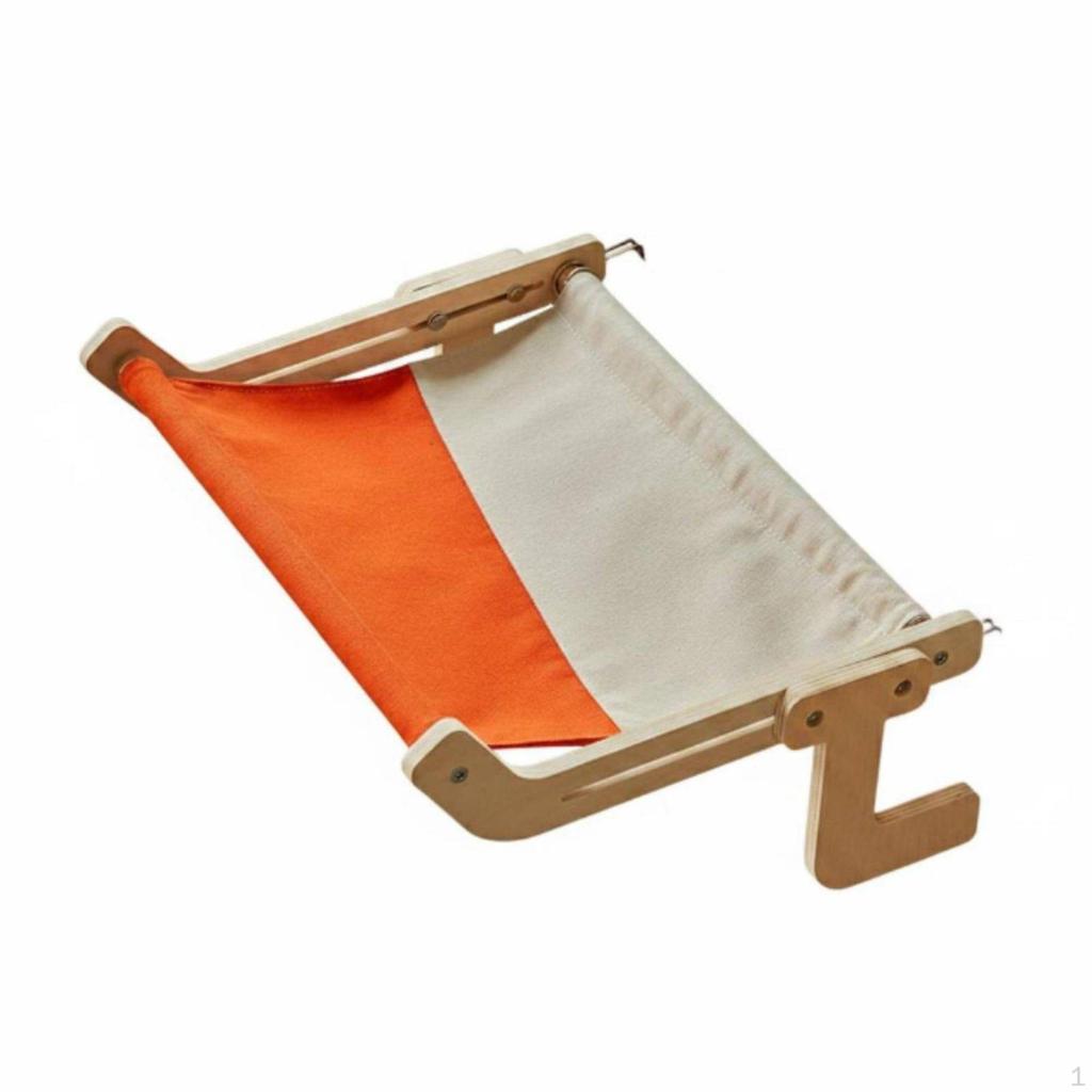 Wooden Cat Hammock Bed Washable Detachable Lounging Accessory for Indoor Gray