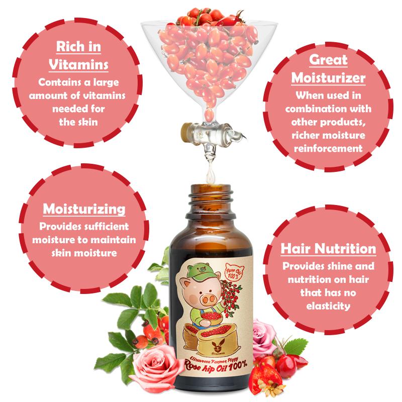 Elizavecca Farmer Piggy Oil 100% 30ml (5 Different Quantities With Argan & Rosehip)