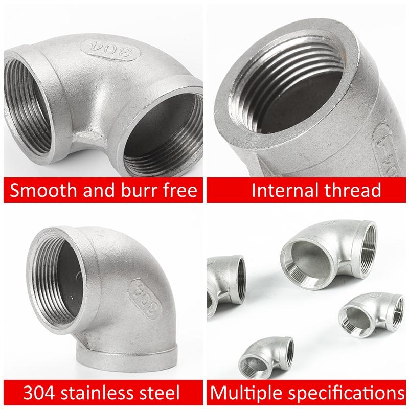 1/8" 1/4" 3/8" 1/2" 3/4" 1" Female X Male Thread Street Elbow 90 Degree Angled SS 304 Stainless Steel Pipe Fitting Connectors
