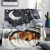 1 Stück Gute Nacht Hunde Aufdruck Flanelldecke, Hohe Qualität, Bequem für Alle Jahreszeiten, Heimdekoration, Wärme und Komfort, Perfekt für Weihnachtsgeschenke