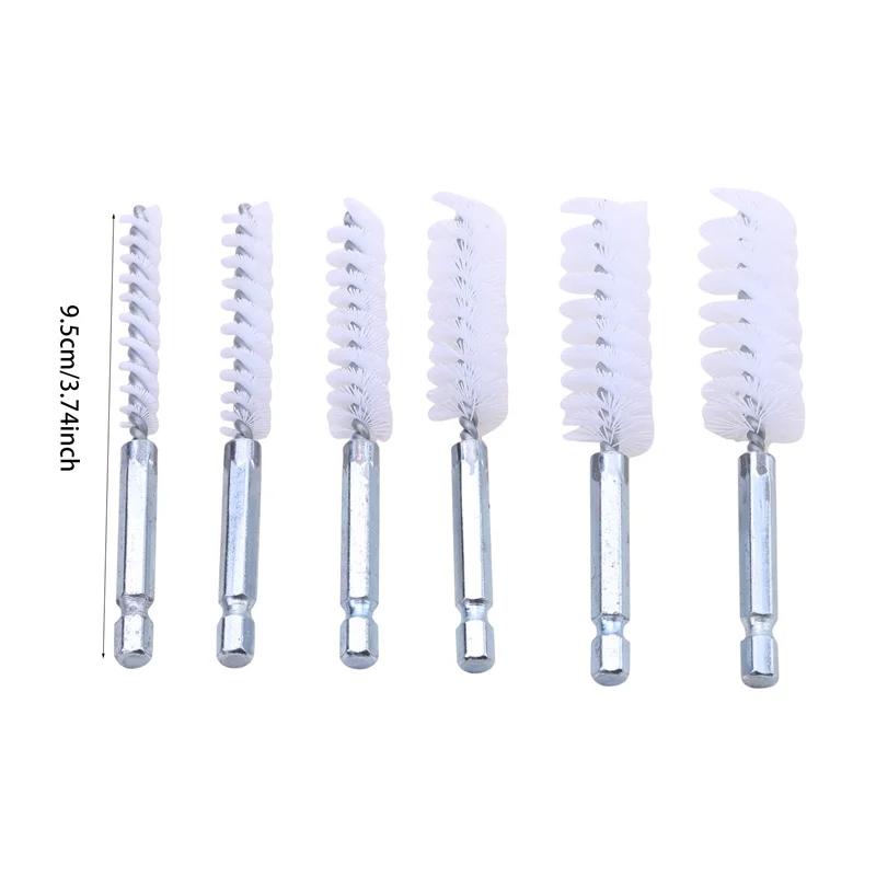 Modă 6 BUC Perie Pistol Mâner Hexagonal Curățare Țevi Dragare Sârmă Metal Curățător Cămin Spălare Lustruire Unelte