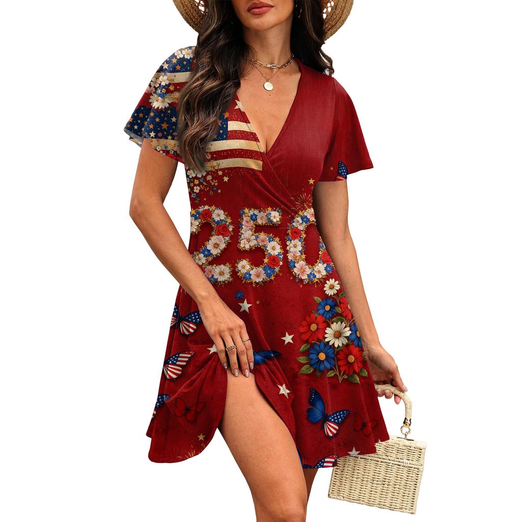 Women's Fashionable Casual Floral Print Dress