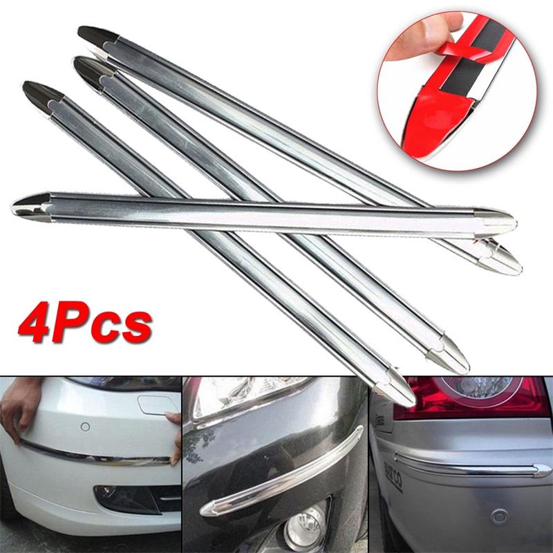 4pcs Car Edge Anti-collision Strip Bumper Protector Protective Bar Anti-rub Scrape Crash Styling Auto Accessories